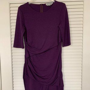 Sportmax dress by Max Mara, eggplant, short sleeve, stretch fit, size L